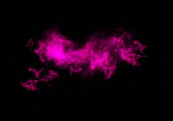 Pink Purple Nebula Galaxy Overlay. Cosmic Space Effect Background