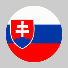 Obraz premium Flag of Slovakia in circular shape with accurate proportions and official colors