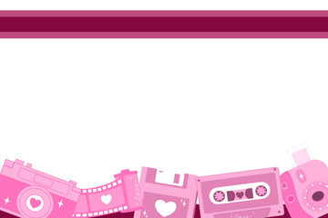 Pink Retro Y2K Nostalgia, Vintage Valentine Aesthetic Background