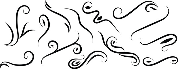 An abstract black and white image featuring intricate swirling patterns and shapes on a plain background