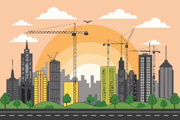 Obraz premium Gdp Growth Skyline Infrastructure