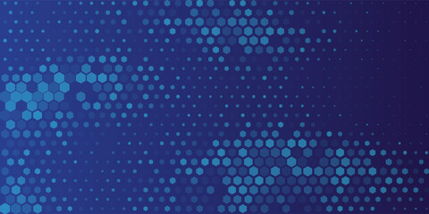 Abstract Digital Blue Hexagons Business or Science Background. Medical Research or Tech Innovation Online Webinar Presentation Event. Conference or Forum Vector Illustration Backdrop.