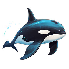 Obraz premium Majestic Killer Whale Vector Isolation Art