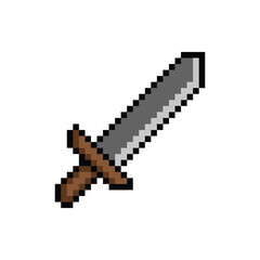 Pixel Art Crude Iron Sword