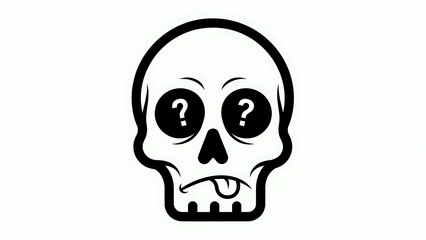 Fototapeta premium Mysterious Skull with Question Mark Eyes.