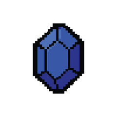 Pixel Art Uncut Blue Sapphire