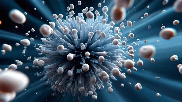Microscopic Marvel: A captivating visualization showcases a detailed view of a microscopic entity, revealing intricate structures and patterns.