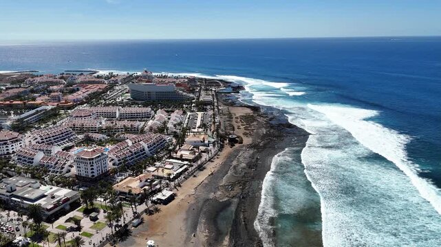 survol de playas de las americas &agrave; Tenerife, &icirc;les canaries