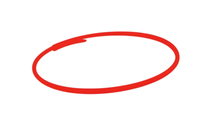 Red circle icon isolated on transparent background