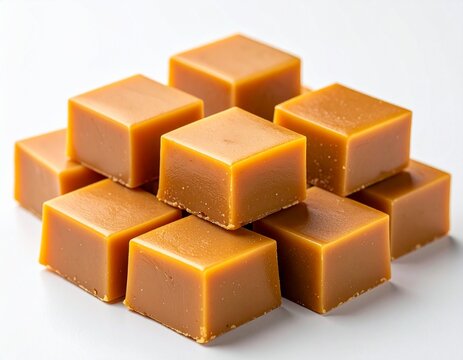 Sri Lankan milk toffee squares arranged neatly, soft lighting, clean background, no people, no text
