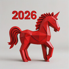 2026 horse year. Chinese new year symbol. 2026 year of the horse. Happy Chinese new year of the horse. New year celebration 