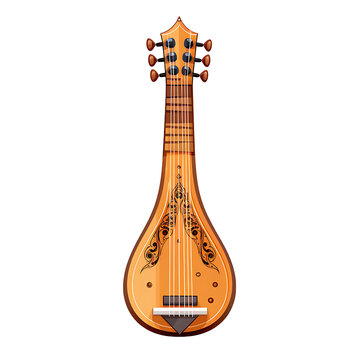 Rebab Music Instrument Line Vector Illustration