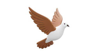 3D Cartoon Dove in Flight