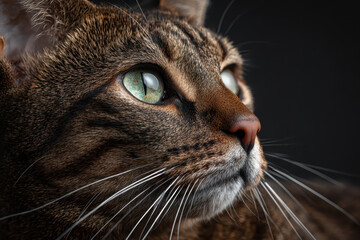 Close-up of a cat's face with expressive eyes