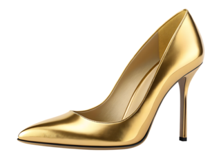 A pair of classic black leather stiletto high heel shoes for a fashionable woman representing elegance and glamour in footwear style