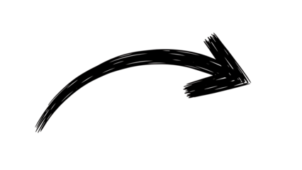 Black arrow icon isolated on transparent background