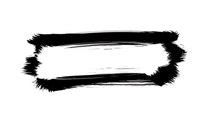 Abstract brush stroke frame isolated on transparent background