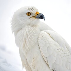 Obraz premium A powerful white tailed eagle and vulture portrait captures the majestic bird of prey in a close up wildlife shot featuring its sharp beak, intense eye, and brown feathers as a wild raptor predator