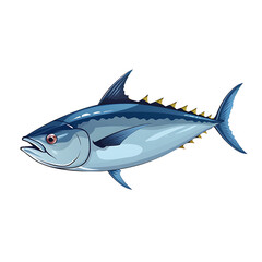 Obraz premium Detailed Tuna Fish Vector Illustration on White