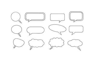 Fototapeta premium A collection of various speech bubbles in silhouette form for dialogue and communication