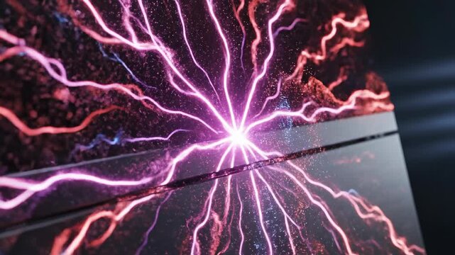 Abstract conceptual visualization of thermal energy transfer depicted by pulsing red and blue light flowing across the exterior shell of a modern utility appliance red, blue, thermal