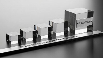 Crystal Bar Graph Shows Business Growth and Success