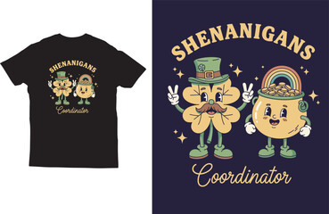Funny Shenanigans Coordinator St. Patrick&rsquo;s Day T‑Shirt Design