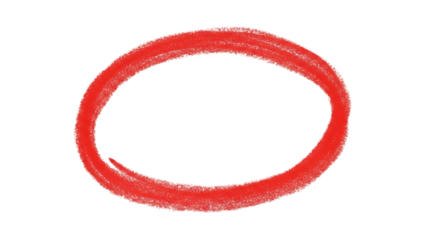 Red oval shape isolated on transparent background