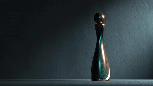 Modern Bronze Trophy Against Dark Background Achievement Award