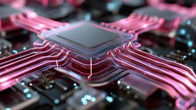 Image of a Tech Component: a striking close-up of a complex electronic component, displaying intricate circuitry and a captivating design, ready to integrate into innovative technological solutions.