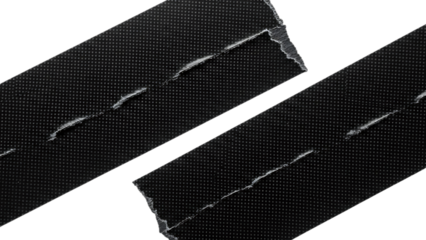 Black textured stripes isolated on transparent background