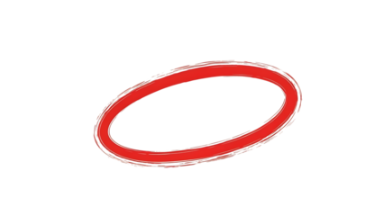Red oval shape isolated on transparent background