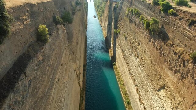 view of the Corinth Canal from above