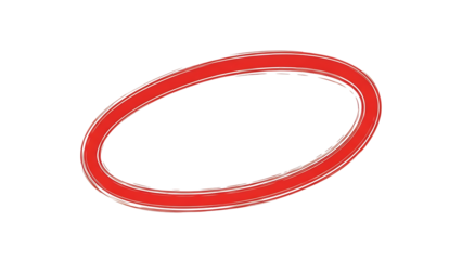 Red oval shape isolated on transparent background