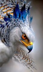 Harpy eagle in dive,illustration