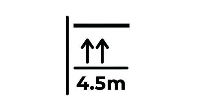 Road Height Limit Sign or Underpass Clearance Icon.