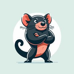 Modern flat vector illustration of Tasmanian devil 