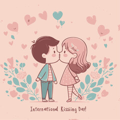 International Kissing Day vector illustration