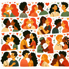 Romantic International Kissing Day vector illustration