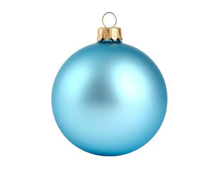 Light blue spherical Christmas ornament with metallic loop