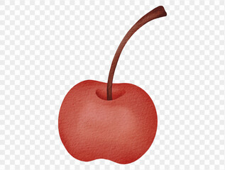 Watercolor red cherry fruit Christmas illustration vector.