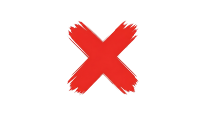 Red cross symbol isolated on transparent background