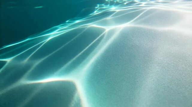 abstract underwater light caustics pattern on a smooth surface, soft sunlight rays