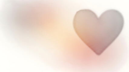 Blurred Heart Shape in Soft-Focus Watercolor &ndash; Muted Blush, Beige and Peach Tones,  Background with Large Copy Space, Dreamy Romantic Mood