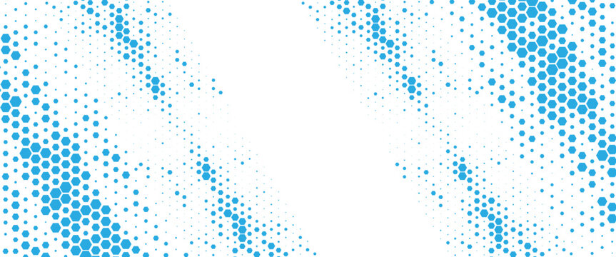 Vector technology pattern black and white abstract geometric transition pattern with hexagon shape halftone effect for sporty background..