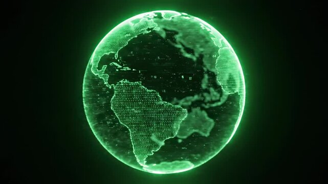 A seamless loop of a perfectly spherical green data shield constantly pulsating and shimmering softly against a deep black void symbolizing absolute data safety integrity, digital art, concept