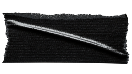 Abstract black and white brush stroke, isolated on transparent background