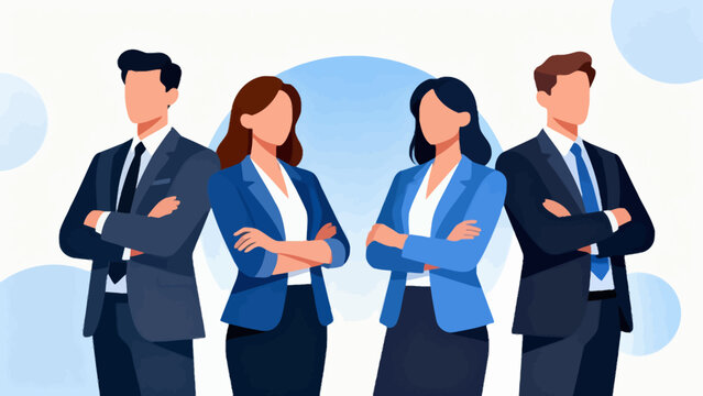 Four business professionals in suits