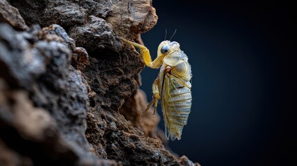 A close up of a cirtopop insect on a tree