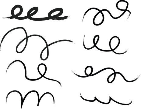 Hand-drawn swirls and squiggles - vector elements